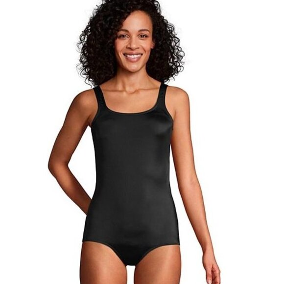 Lands' End Chlorine Resistant Scoop Neck Soft Cup Tugless Sporty One Piece, 18W - Picture 1 of 8